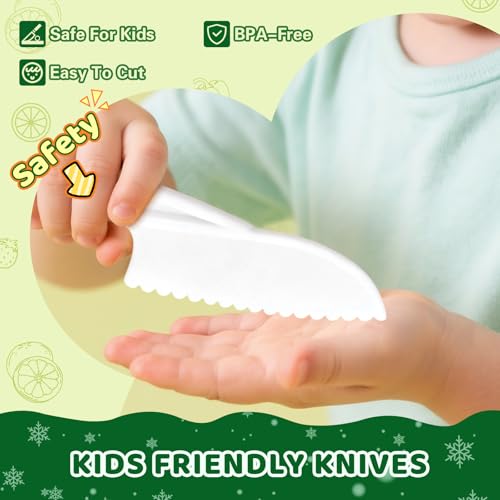 Suhctuptx 28PCS Toddler Knife Set Kids Knifes for Real Cooking Montessori Kids Kitchen Knife Set with Cutting Board Crinkle Cutters Kid Safe Knives Toddlers Kitchen Tools for Age 210 Year Old Girl Boy - Image 5