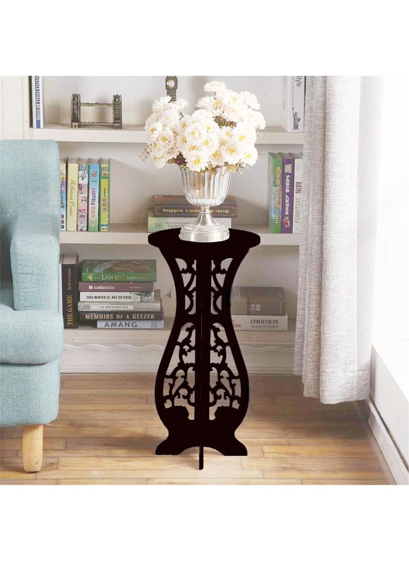 Amazing Shoppee Amazing Shoppee Wood Small Round Side Table Round Coffee Tea Table Black 