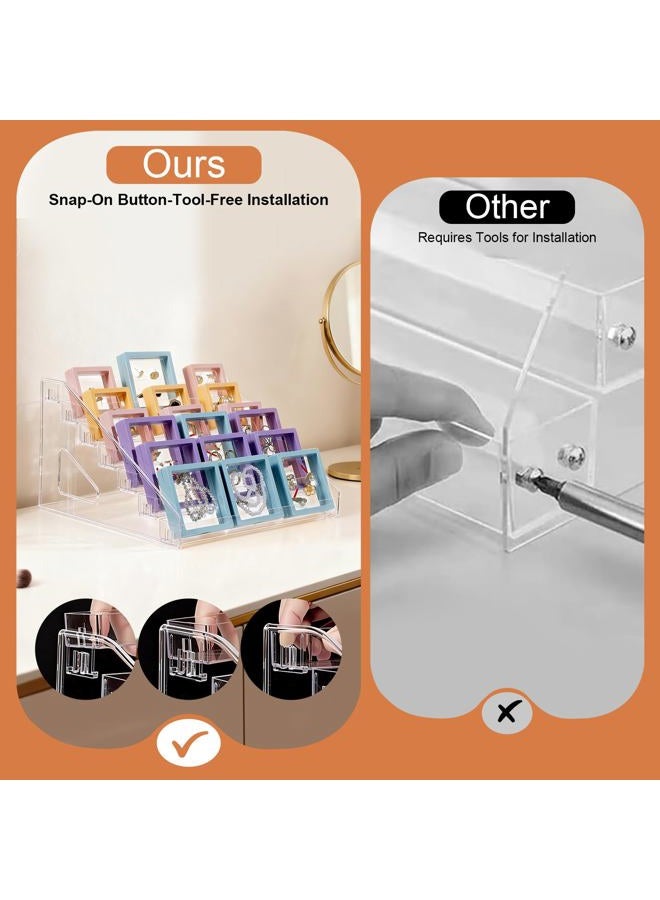 DUNPUTE 7 Tier Trading Card Display Stand, 12" Acrylic Card Stands for Display, versatile Card Stands for Sports Cards, Graded & Greeting Cards, Postcards, Vendor Stickers, with Snap-On Assembly (Tall - Image 5
