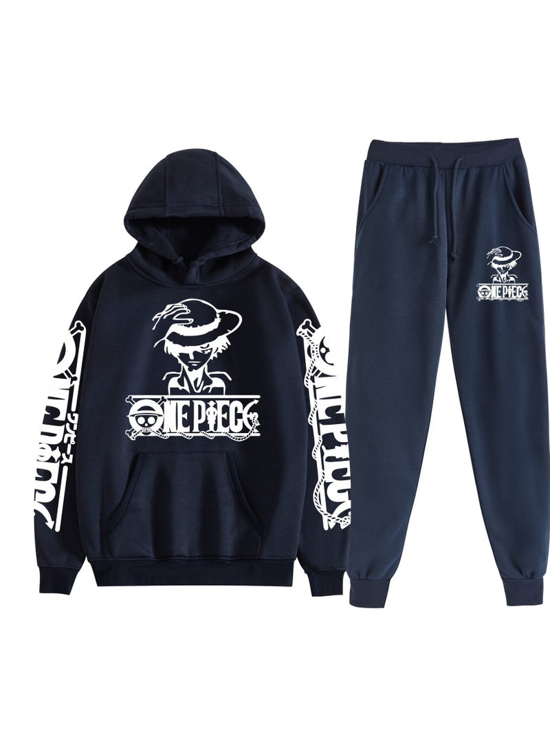 KUYING New One Piece Casual Loose Hooded Sweatshirt And Pants Set  - Image 1