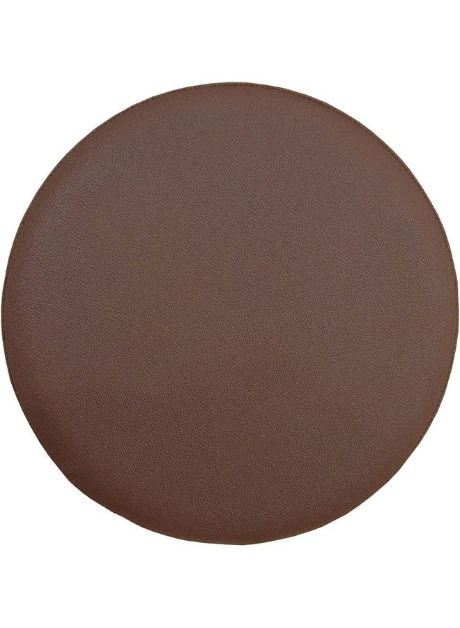 IYB-Flex-Leather Waterproof Round Bar Stool & Chair Seat Covers with Elastic Washable Stool Cushion Cover-(4.5 Inch/ 37 CM)-(Tan-Brown)-(Set of 2) - Image 2