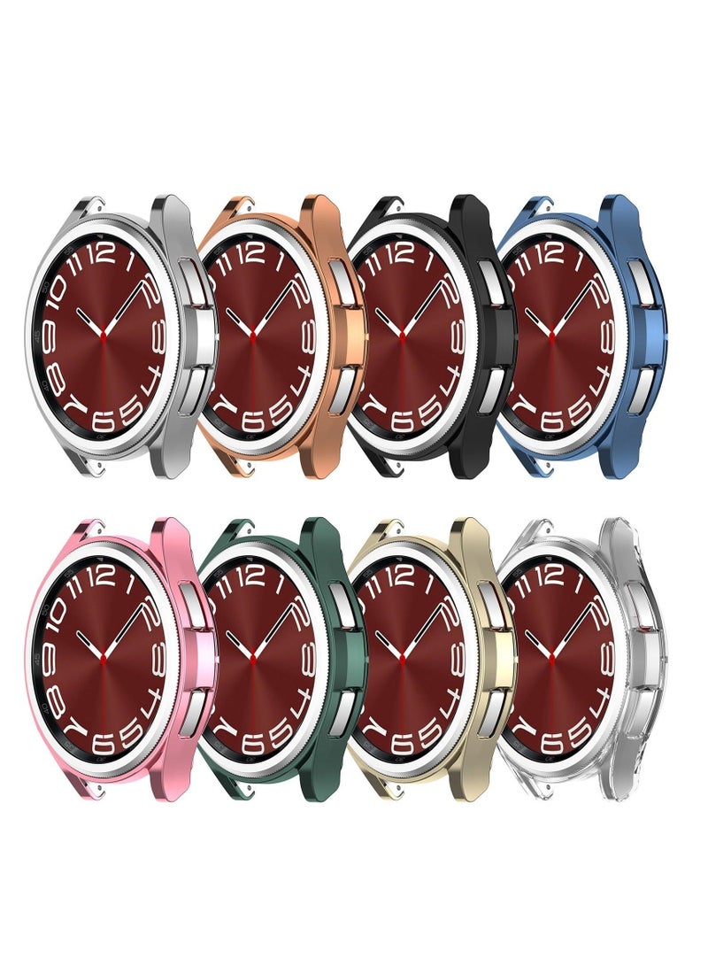 for Galaxy Watch 6 Classic Screen Protector Case 47mm Accessories, Soft TPU Bumper Cover Replacement Watch6 Smart (47MM, 8Colors) - Image 1