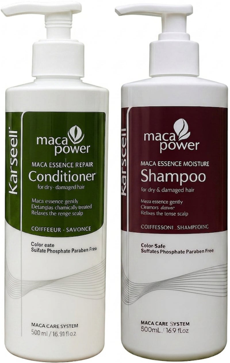 Maca Essence Moisture Shampoo & Conditioner for Dry, Damaged Hair Set of 2 Each 500ML