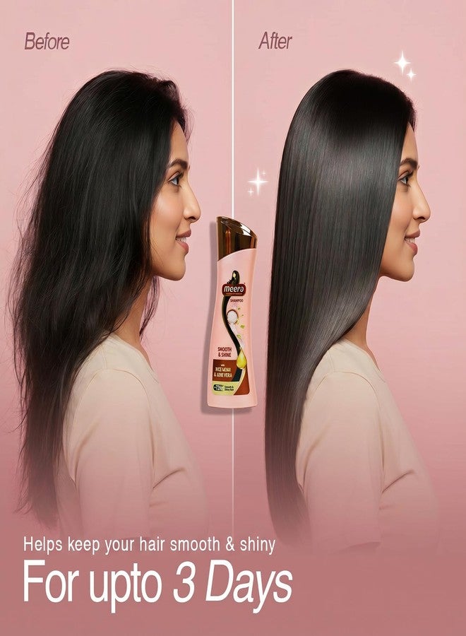 Meera Smooth & Shine Shampoo with Rice Kanji & Aloe Vera | Up to 72 Hours Smooth & Shiny Hair | Nourishes & Softens Hair | Suitable for Men & Women | 180ml - Image 4