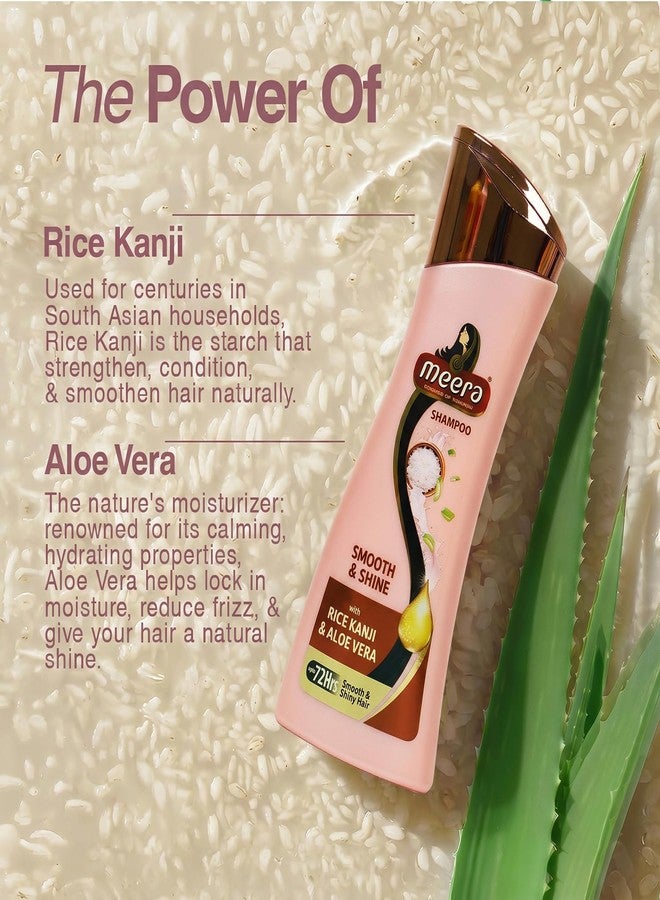 Meera Smooth & Shine Shampoo with Rice Kanji & Aloe Vera | Up to 72 Hours Smooth & Shiny Hair | Nourishes & Softens Hair | Suitable for Men & Women | 180ml - Image 3