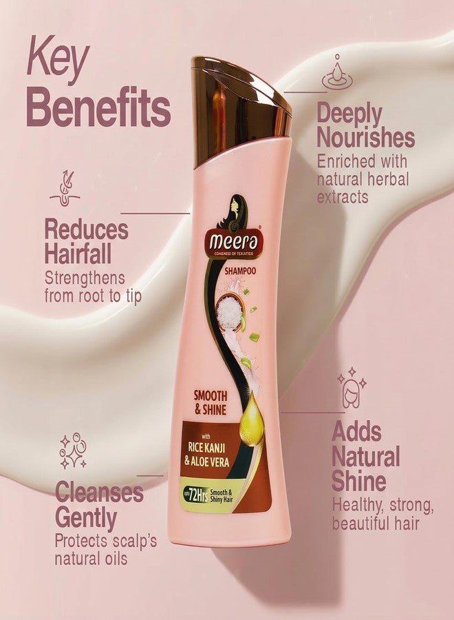 Meera Smooth & Shine Shampoo with Rice Kanji & Aloe Vera | Up to 72 Hours Smooth & Shiny Hair | Nourishes & Softens Hair | Suitable for Men & Women | 180ml - Image 2