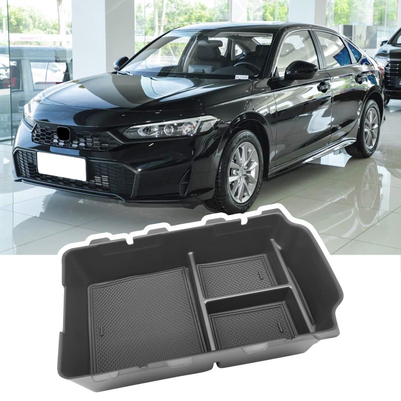 Agulier ABS Center Console Organizer Compatible with Honda Civic 11th 20222025 Armrest Storage Box Interior Accessories Embedded Storage Armrest Box - Image 2