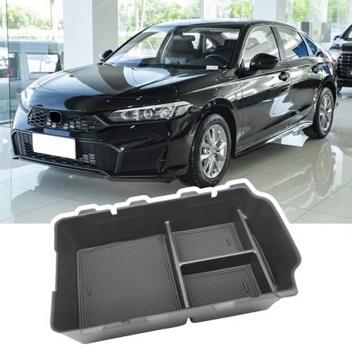 Agulier ABS Center Console Organizer Compatible with Honda Civic 11th 20222025 Armrest Storage Box Interior Accessories Embedded Storage Armrest Box - Image 1