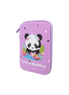 SMILY KIDDOS Smily Kiddos Single Compartment Pencil Case Stylish Cute Large Capacity Hardtop EVA Pencil Case Organizer School Kids Girls Women Pen Holder Pouch Multi Purpose| Baby Panda - Violet  - Image 3