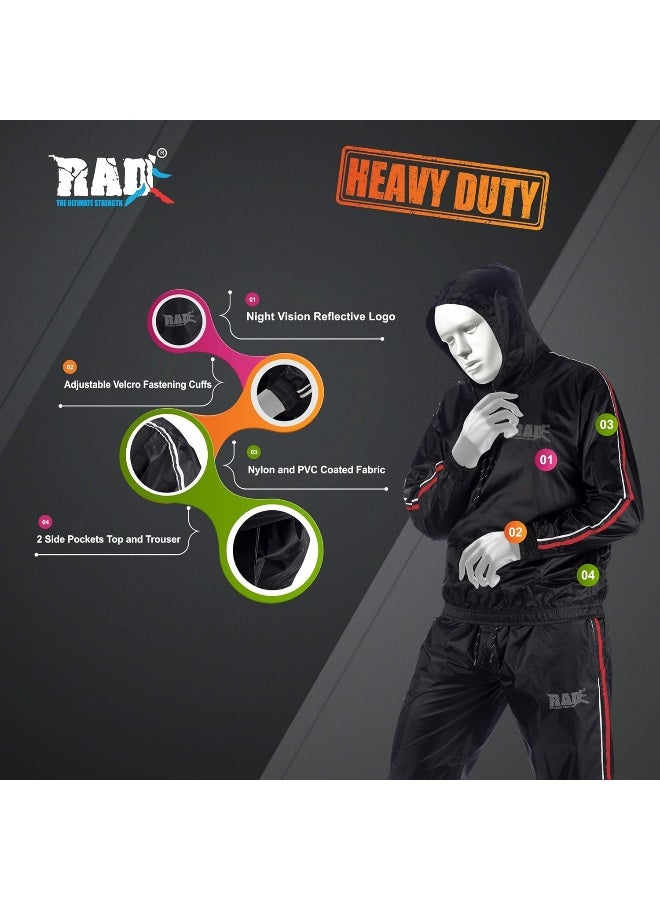 RAD Sauna Suit Men Women Weight Loss Jacket Pant Gym Workout Sweat Suits with Hood - Image 4