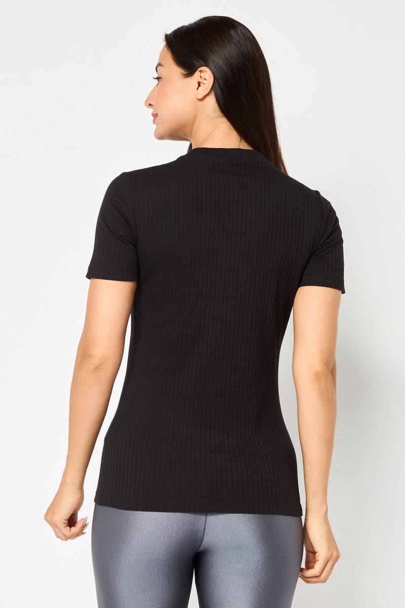 PUMA Women Slim Fit Embroidered Logo Outdoor T-Shirt, Black - Image 4