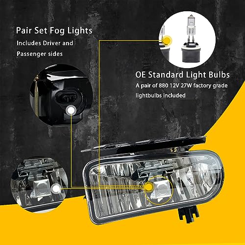 BOXLIGHT LED Fog Lights Assembly Replacement for [2002 2003 2004 2005 2006] Cadillac Escalade/Escalade EXT/Escalade ESV Driving Fog Lamps (Clear Lens) - Image 5