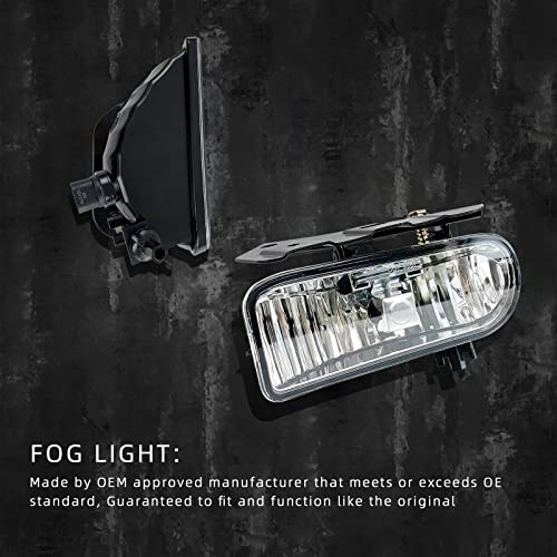 BOXLIGHT LED Fog Lights Assembly Replacement for [2002 2003 2004 2005 2006] Cadillac Escalade/Escalade EXT/Escalade ESV Driving Fog Lamps (Clear Lens) - Image 3