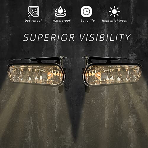 BOXLIGHT LED Fog Lights Assembly Replacement for [2002 2003 2004 2005 2006] Cadillac Escalade/Escalade EXT/Escalade ESV Driving Fog Lamps (Clear Lens) - Image 2