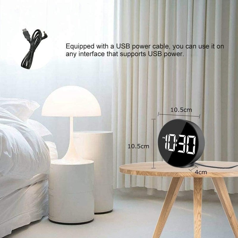 Brikipth LED Digital Alarm Clock 6 Brightness3 Ringtones 1224H Snooze Adjustable Volume Portable Clock for Bedroom Home and Travel - Image 3