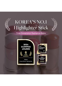 HINCE hince True Dimension Radiance Balm 10g - Natural Shimmer Glow Face Highlighter Stick, Cream Blush Stick, Transparent Color, Multiuse, Glass Skin, Korean Makeup (1, CLEAR, TP001)  - Image 3