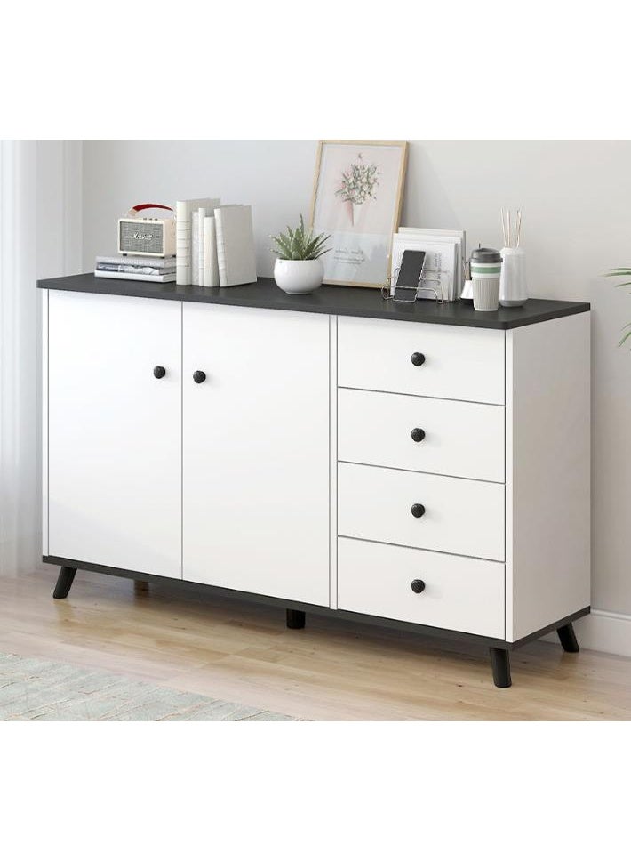 جولدن خزانة أدراج، خزانة تخزين خشبية بأربعة أدراج وبابين للأدوات المنزلية وأدوات المطبخ، خزانة تخزين حديثة بأدراج لغرفة المعيشة وغرفة الطعام وغرفة النوم (GLC104) - Image 1