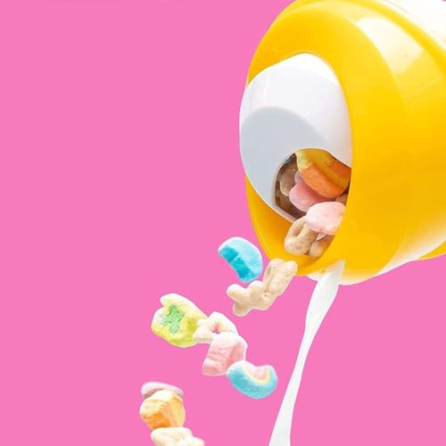 CRUNCHCUP XL Yellow - Portable Plastic Cereal Cups for Breakfast On the Go, To Go Cereal and Milk Container for your favorite Breakfast Cereals, No Spoon or Bowl Required - Image 2