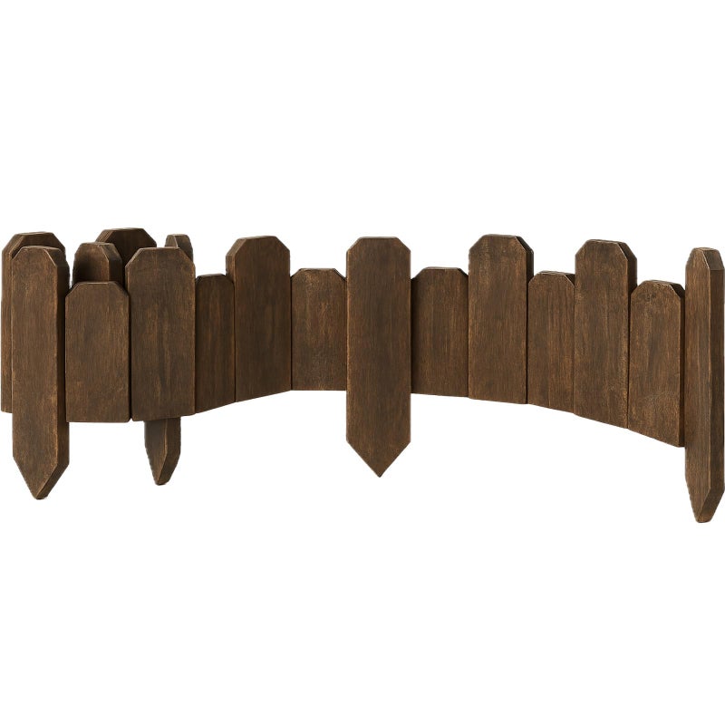 ciAmore Wood Garden Edging, Staggered Wooden Edging Border Decorative Small Picket Panels for Flower Bed Barriers and Landscape Fencing (5.9" H x 47" L, 1 Pack) - Image 1