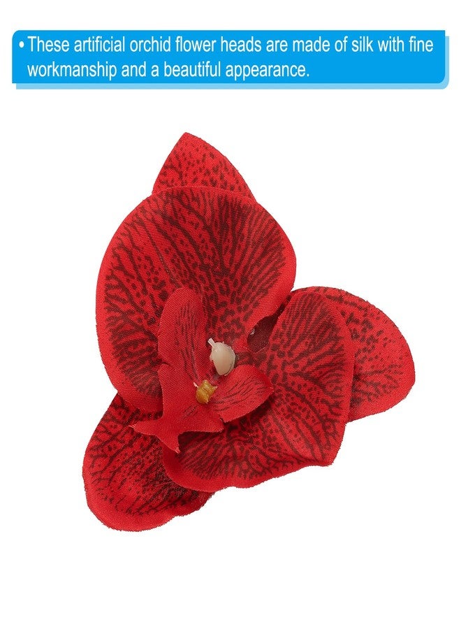 PATIKIL 3.9" Artificial Orchid Flower Heads, 40 Pack Silk Phalaenopsis Fake Butterfly Orchid Heads for Wedding Floral Bouquet Decor DIY Craft Making, Red - Image 4