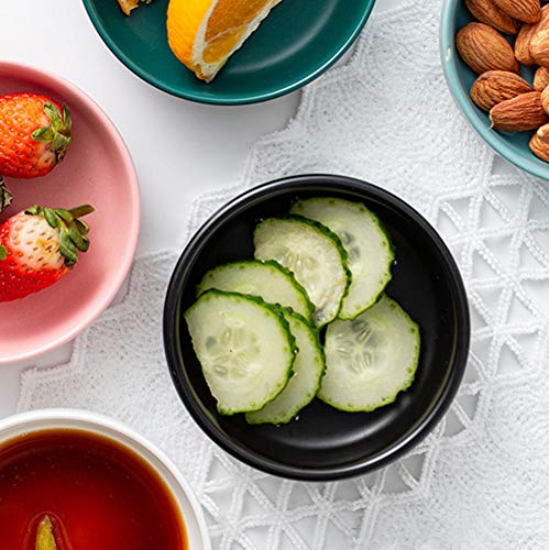 BigNoseDeer Matte Ceramic Soy Dipping dish,Multipurpose Porcelain Sauce Dish Mini Side Seasoning bowl Sushi Soy Dipping Bowls Simple Style Set of 6 Black (Black) - Image 4