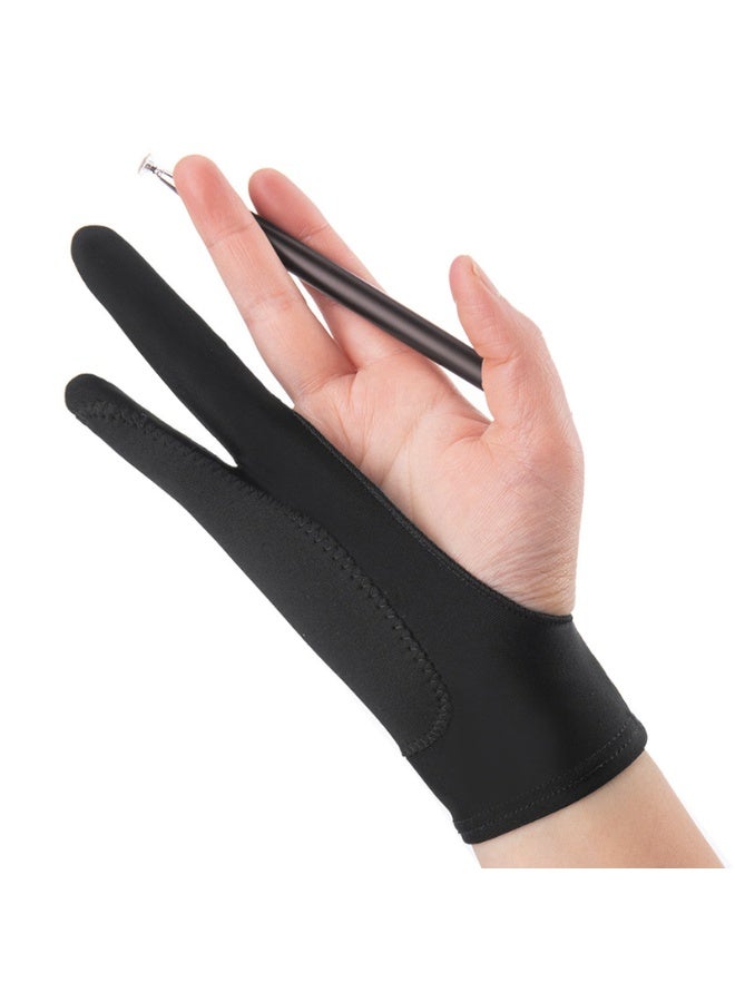 2 Pack Drawing Glove, Artist Glove with Two Fingers for Drawing Tablet iPad, Digital Art Palm Rejection Glove, Good for Left and Right Hand - Image 2