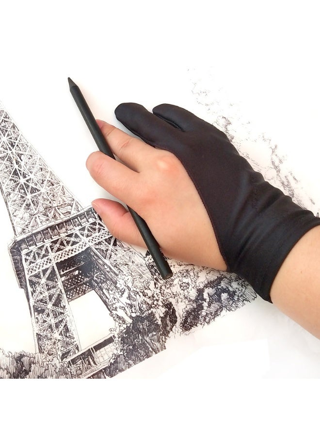 2 Pack Drawing Glove, Artist Glove with Two Fingers for Drawing Tablet iPad, Digital Art Palm Rejection Glove, Good for Left and Right Hand - Image 5