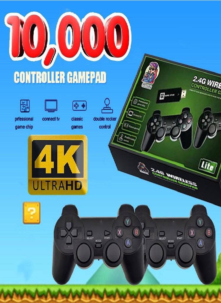 Eckek - Video Game Stick 4k 10mil Retro Old 2 Controls Wireless Console Portable - Image 1