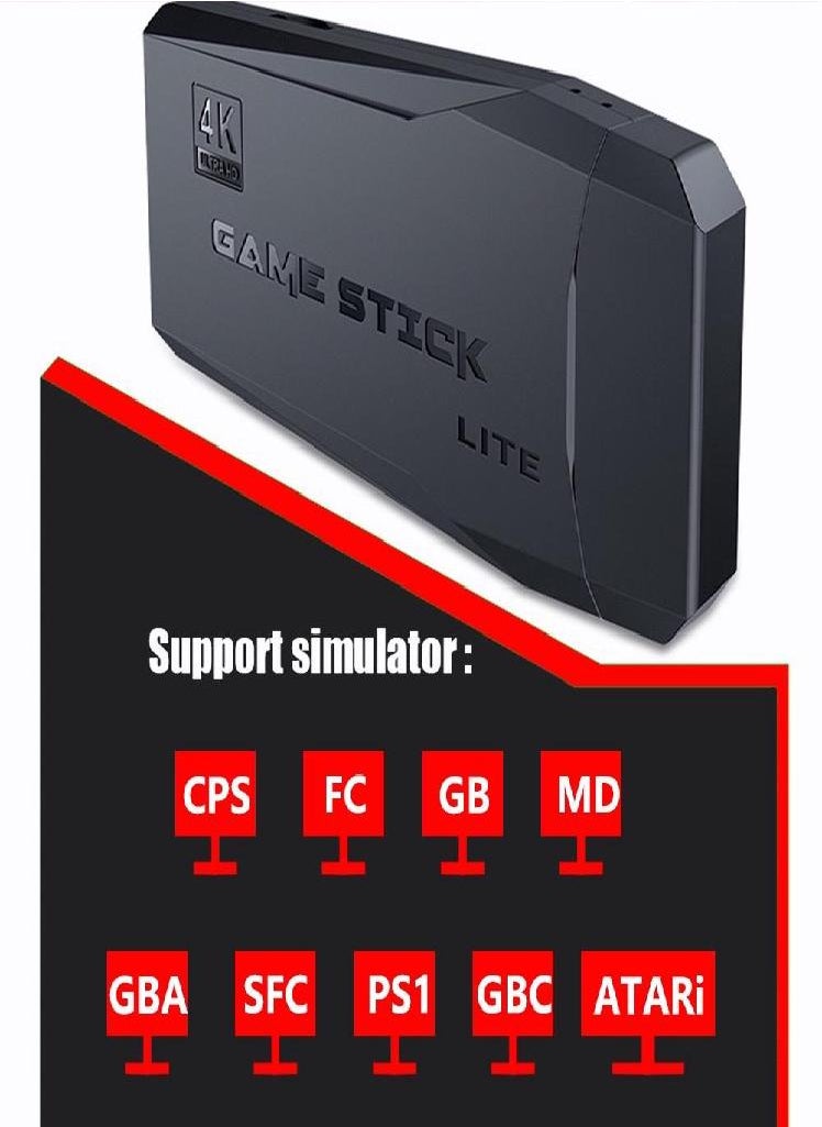 Eckek - Video Game Stick 4k 10mil Retro Old 2 Controls Wireless Console Portable - Image 1