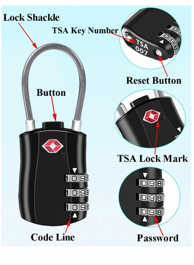 Travel Luggage Locks 2 Pcs, Combination Padlock for Luggage, Suitcases, Backpacks, Duffle Bag Laptop Camera Bag - Image 4