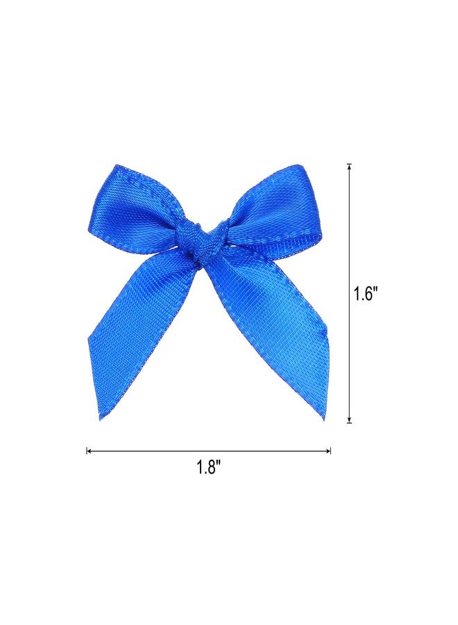 MECCANIXITY 50Pcs Mini Ribbon Bow 1.8 inch Mini Fabric Satin Ribbon Flower Bows for Craft DIY Sewing Wedding Birthday Party Dark Blue - Image 2
