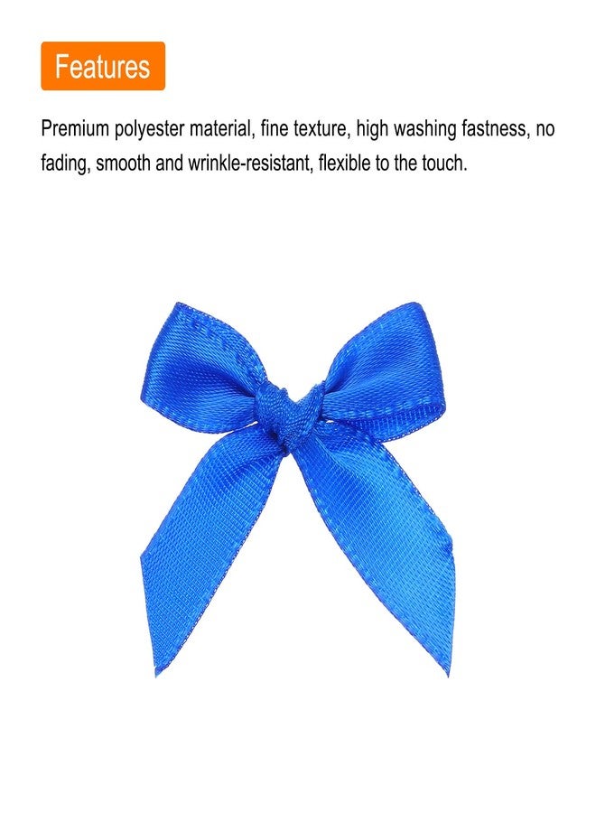 MECCANIXITY 50Pcs Mini Ribbon Bow 1.8 inch Mini Fabric Satin Ribbon Flower Bows for Craft DIY Sewing Wedding Birthday Party Dark Blue - Image 4