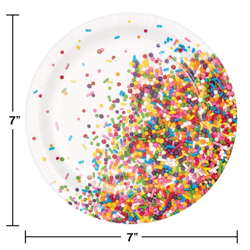 Creative Converting Confetti Sprinkles Dessert Plates, 24 ct - Image 2