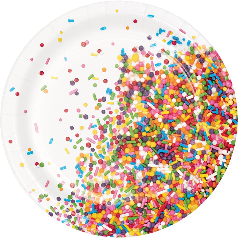 Creative Converting Confetti Sprinkles Dessert Plates, 24 ct - Image 1