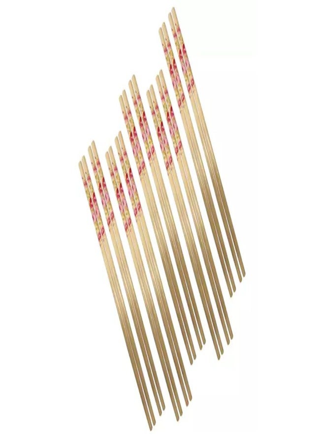 Olrada 10 Pairs Chopsticks Reusable Simple Luxury Natural Bamboo Wooden Chinese Asian Classic Style ( Multipal Design ) (10 Pair) - Image 1