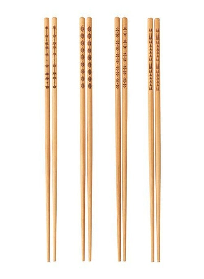 Olrada 10 Pairs Chopsticks Reusable Simple Luxury Natural Bamboo Wooden Chinese Asian Classic Style ( Multipal Design ) (10 Pair) - Image 2