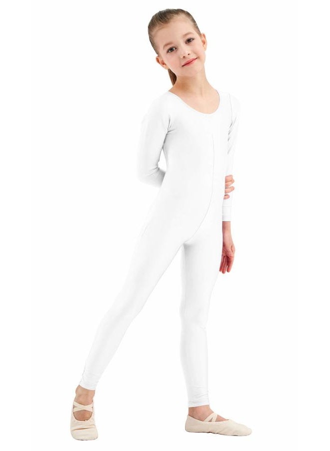 Kepblom Girls Scoop Neck Long Sleeve Unitard Bodysuit Dancewear For Child - Image 1