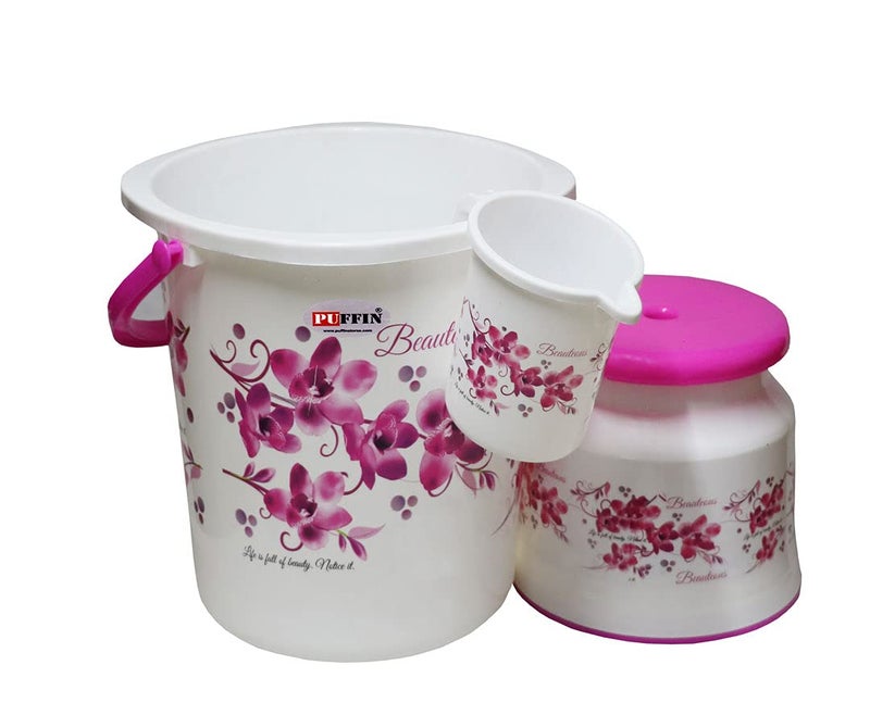 AOOMI New Flower Printed Square Bathroom Set Pink 6 - Image 5