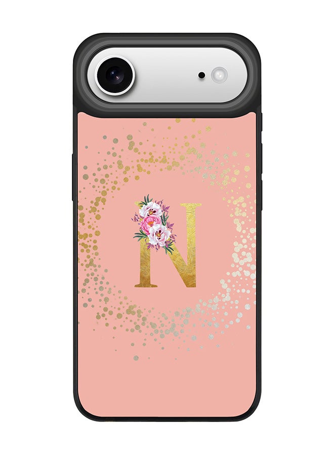 Stylizedd iPhone Air Case, [Compatible with MagSafe] Slim Magnetic cover Phone Case iPhone Air -Custom Monogram Floral - N  (Rose Pink ) - Image 1