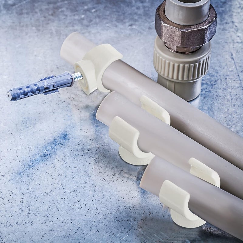 Yookeer 100 Packs 1/2 Inch PEX Clips Pipe Hangers Clamps Holder Pipe Support Plastic 16 mm PEX Tubing Clamps Hangers Water Support Clamp Clips Socket - Image 4