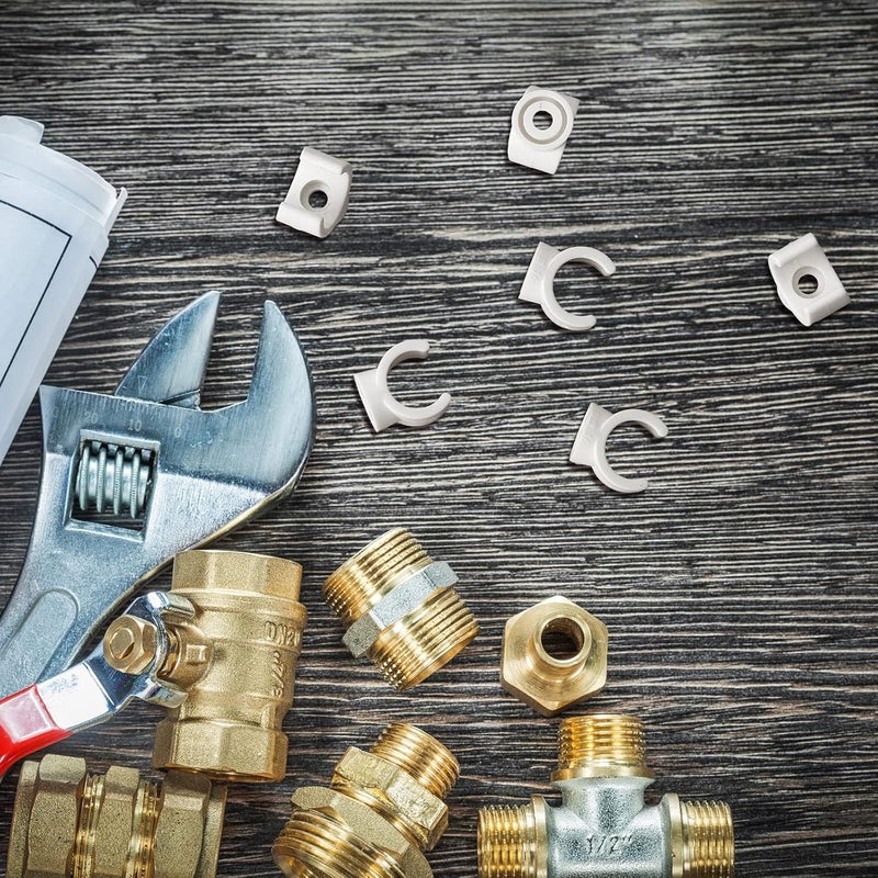 Yookeer 100 Packs 1/2 Inch PEX Clips Pipe Hangers Clamps Holder Pipe Support Plastic 16 mm PEX Tubing Clamps Hangers Water Support Clamp Clips Socket - Image 5