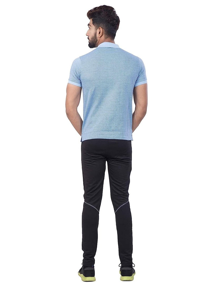 DSC DSC-56 Polo T-Shirt for Men Large – Sky Blue | Half Sleeve Quick-Dry Polyester Sports Tee for Cricket, Training & Outdoor Wear | Stylish, Breathable & Comfortable - Image 4