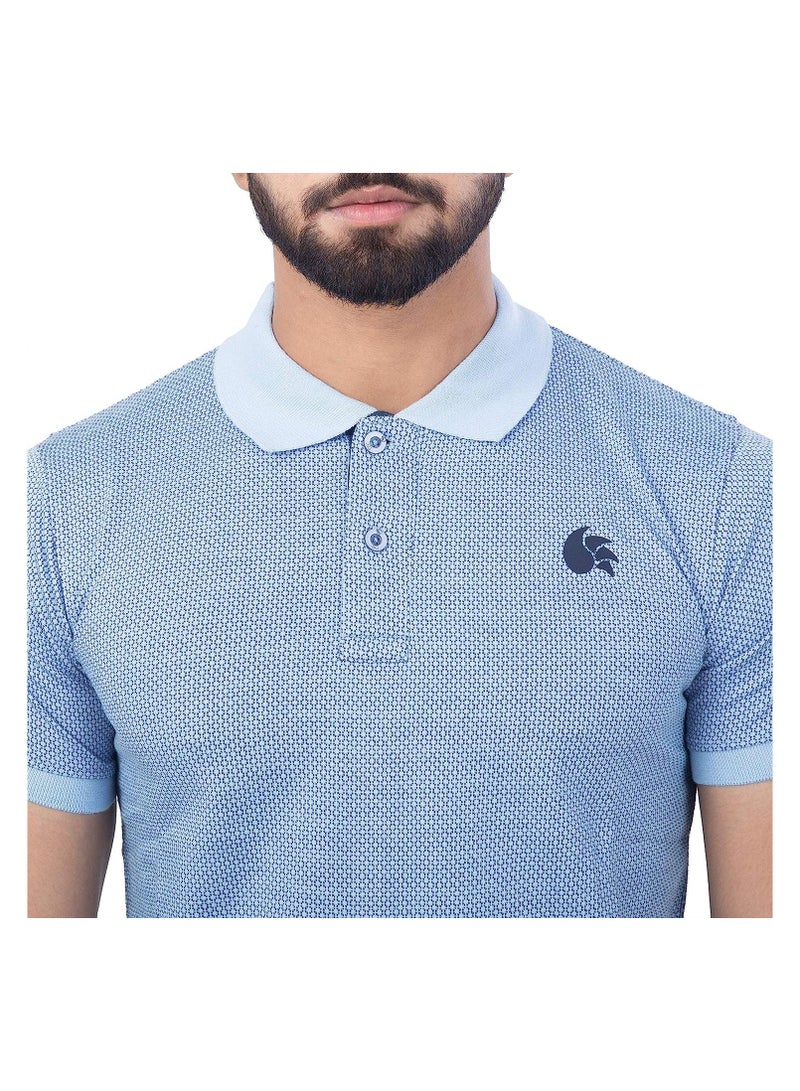 DSC DSC-56 Polo T-Shirt for Men Large – Sky Blue | Half Sleeve Quick-Dry Polyester Sports Tee for Cricket, Training & Outdoor Wear | Stylish, Breathable & Comfortable - Image 5