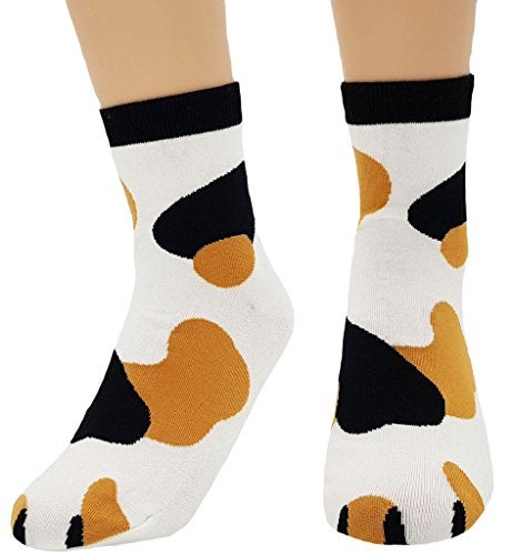 JJMax Women's Cute Kitty Cat Paws Socks with Paw Prints on Toes, Crew 4 Pair Set, One Size,Crew 4 Pair Set,One Size - Image 5