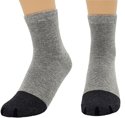 JJMax Women's Cute Kitty Cat Paws Socks with Paw Prints on Toes, Crew 4 Pair Set, One Size,Crew 4 Pair Set,One Size - Image 4