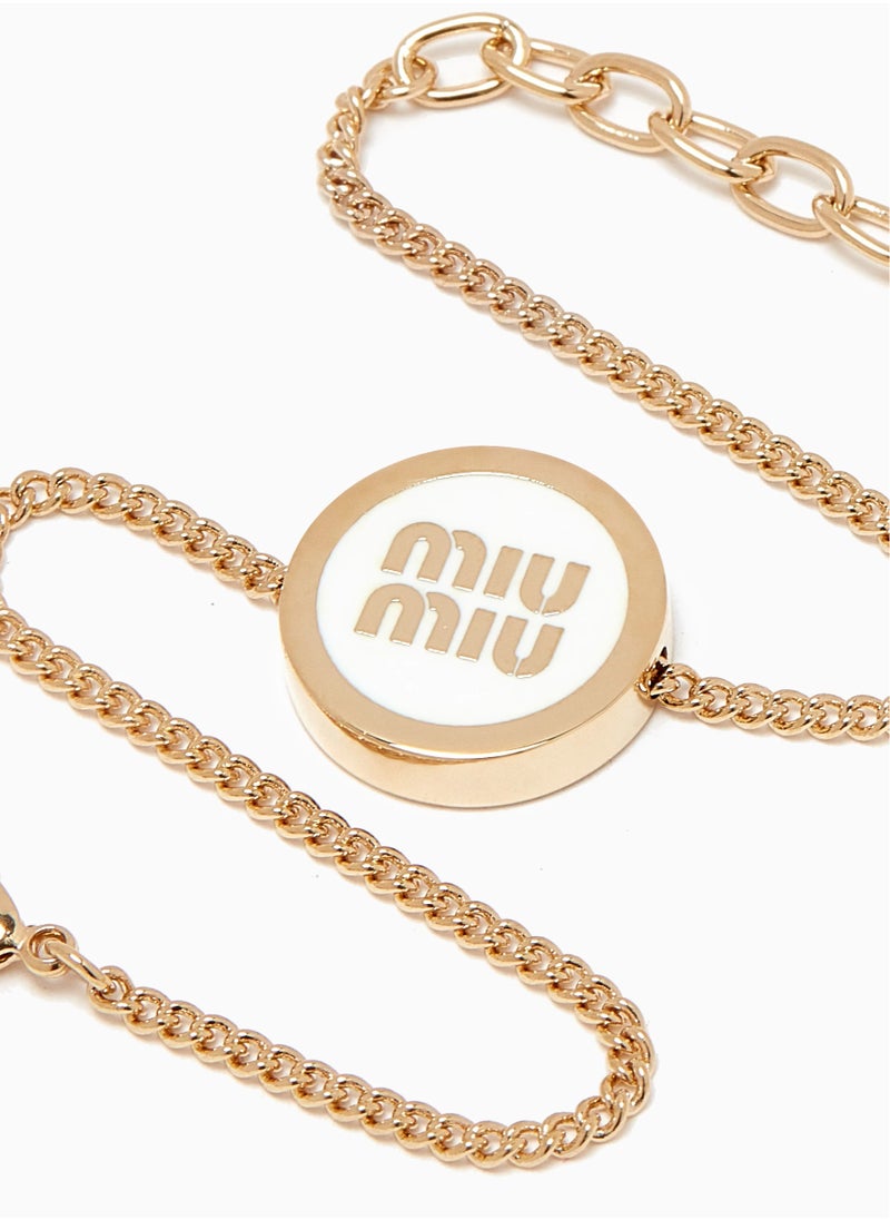 MIU - Enameled Metal Bracelet-White - Image 1