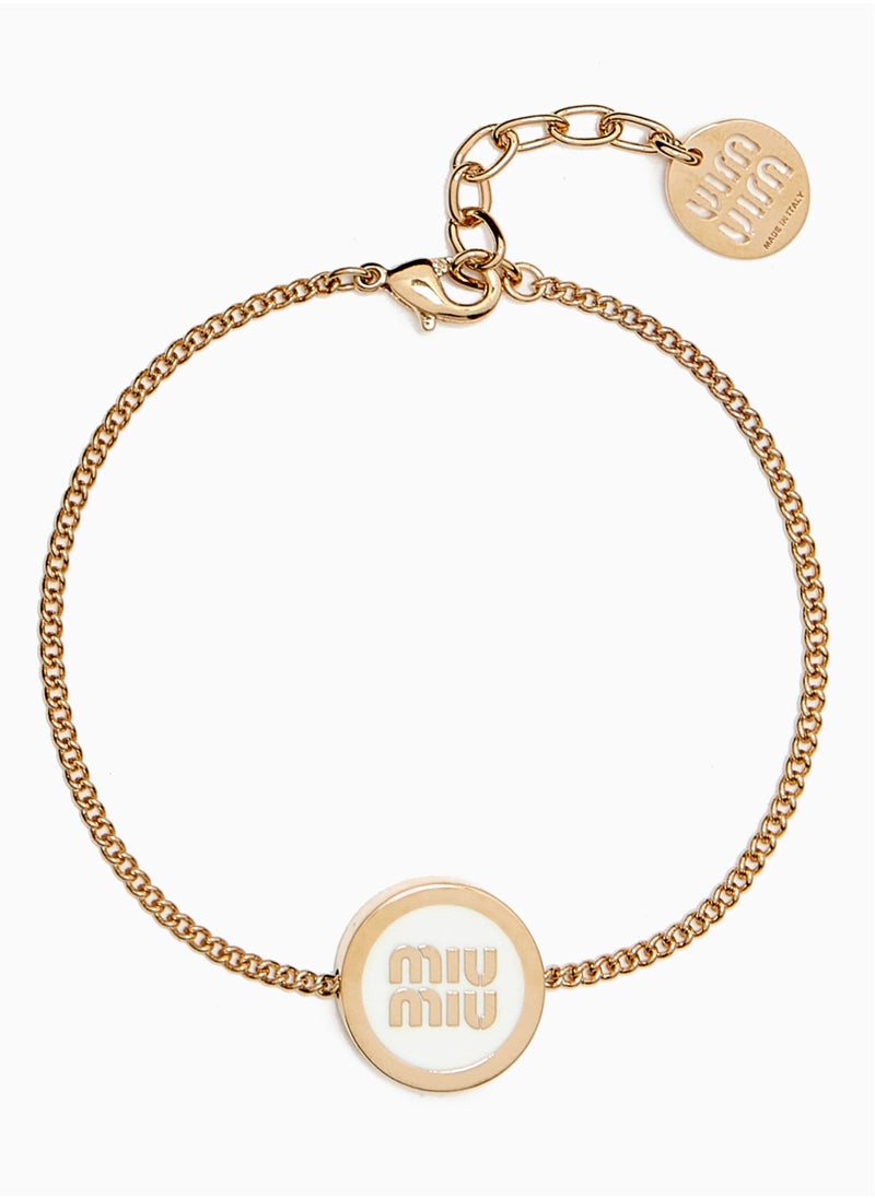 MIU - Enameled Metal Bracelet-White - Image 1