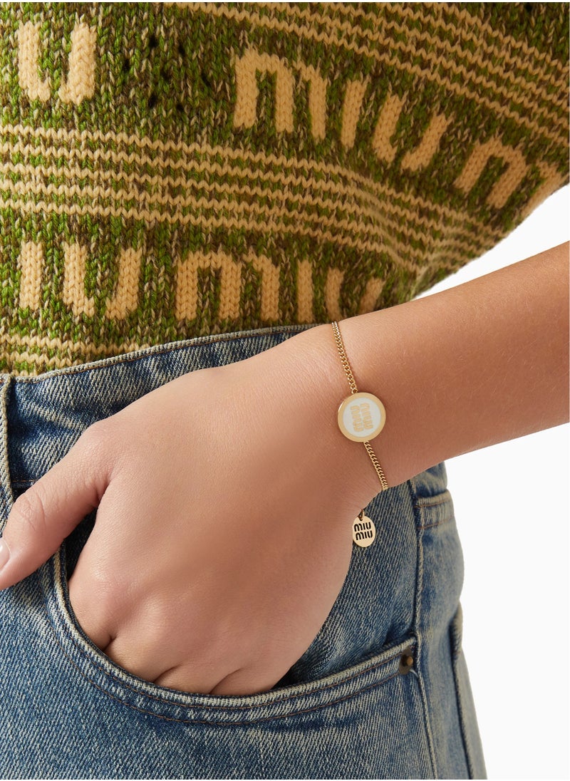 MIU - Enameled Metal Bracelet-White - Image 1