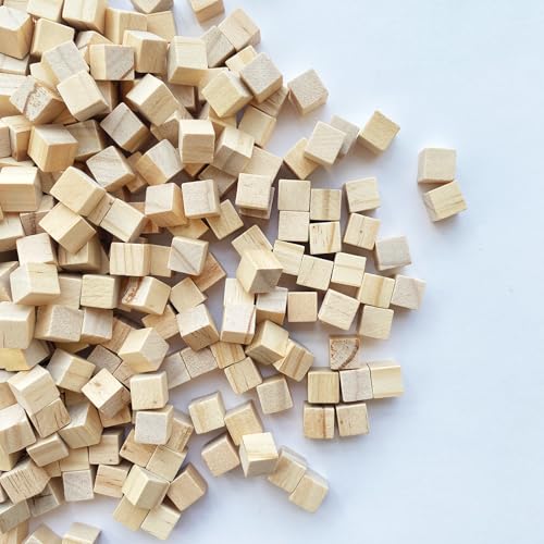 MUXGOA 500 Pcs Unfinished Wood Cubes,1 cm Wooden Blocks for Crafting,Small Wood Cubes for Crafts Making & DIY Projects & Decor - Image 4