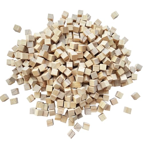 MUXGOA 500 Pcs Unfinished Wood Cubes,1 cm Wooden Blocks for Crafting,Small Wood Cubes for Crafts Making & DIY Projects & Decor - Image 1
